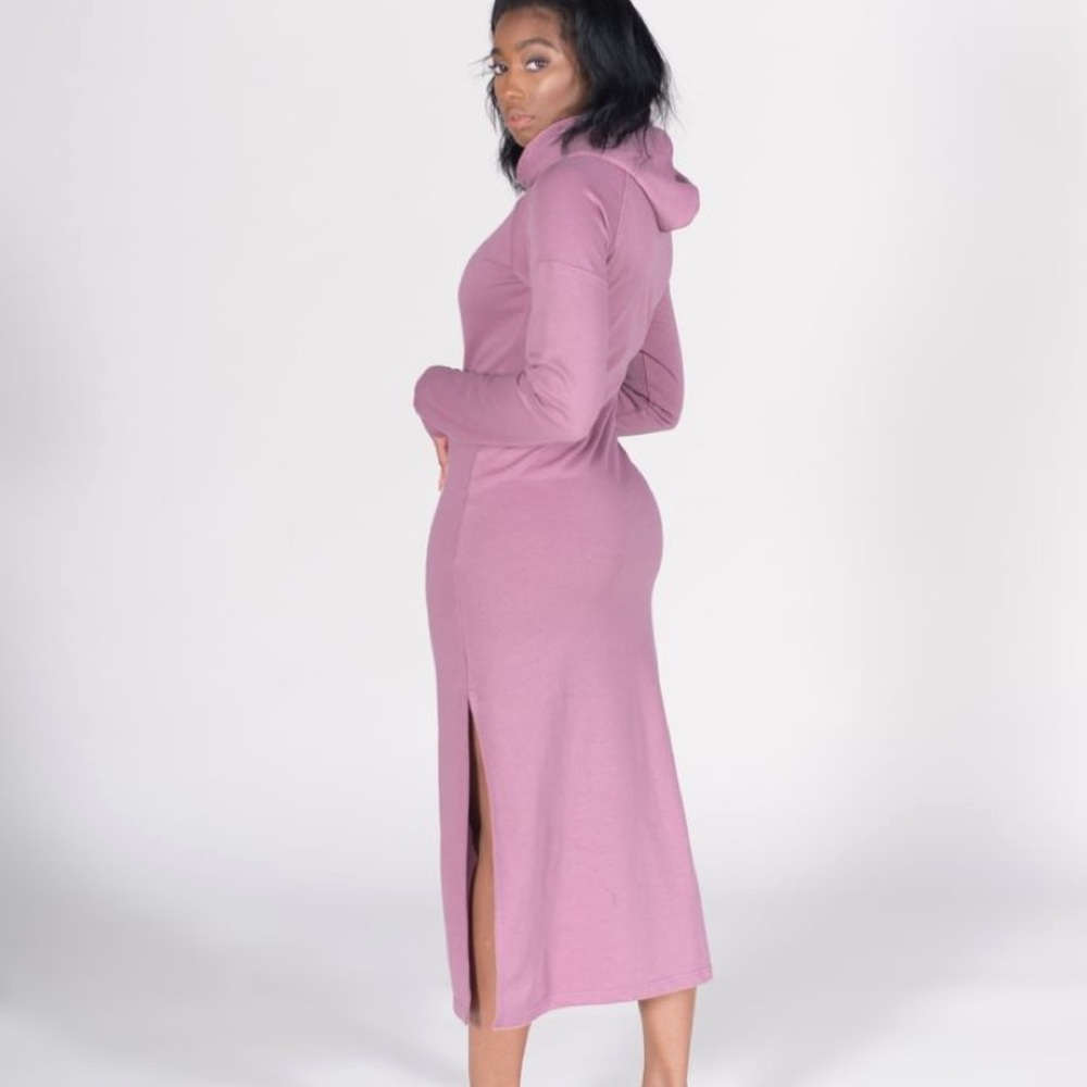 Lovello Slit Hoodie Dress